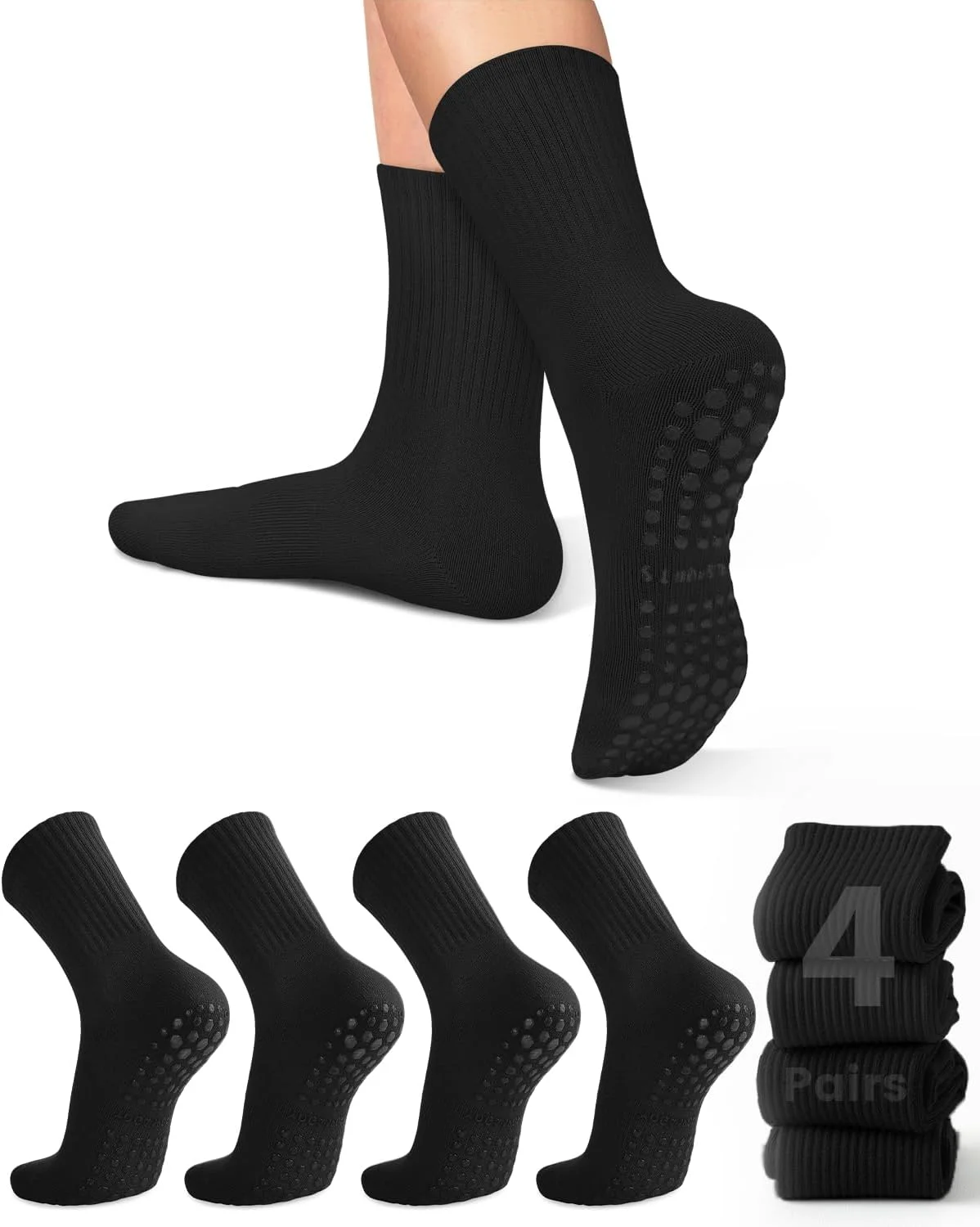 Pilates & Yoga Vida - 4 pairs of women's yoga socks,