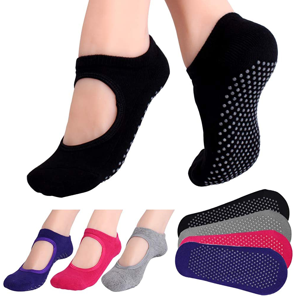 Pilates Yoga Gym - Backless Non-slip Fitness Pilates Socks Cotton