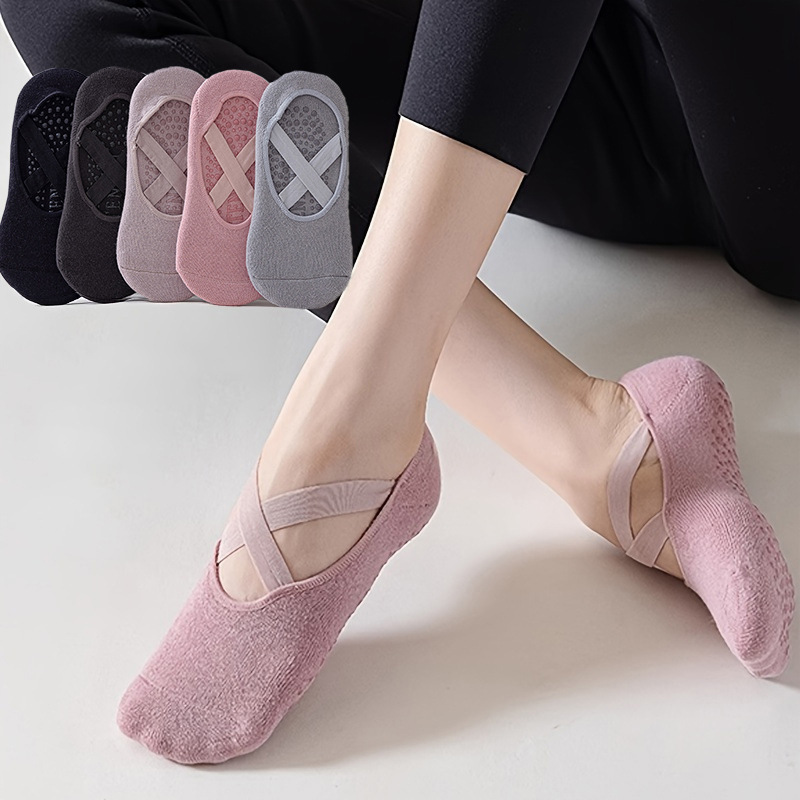 Women's 5-Pair Pure Color Yoga - Pilates Ankle Strap 评论和价格