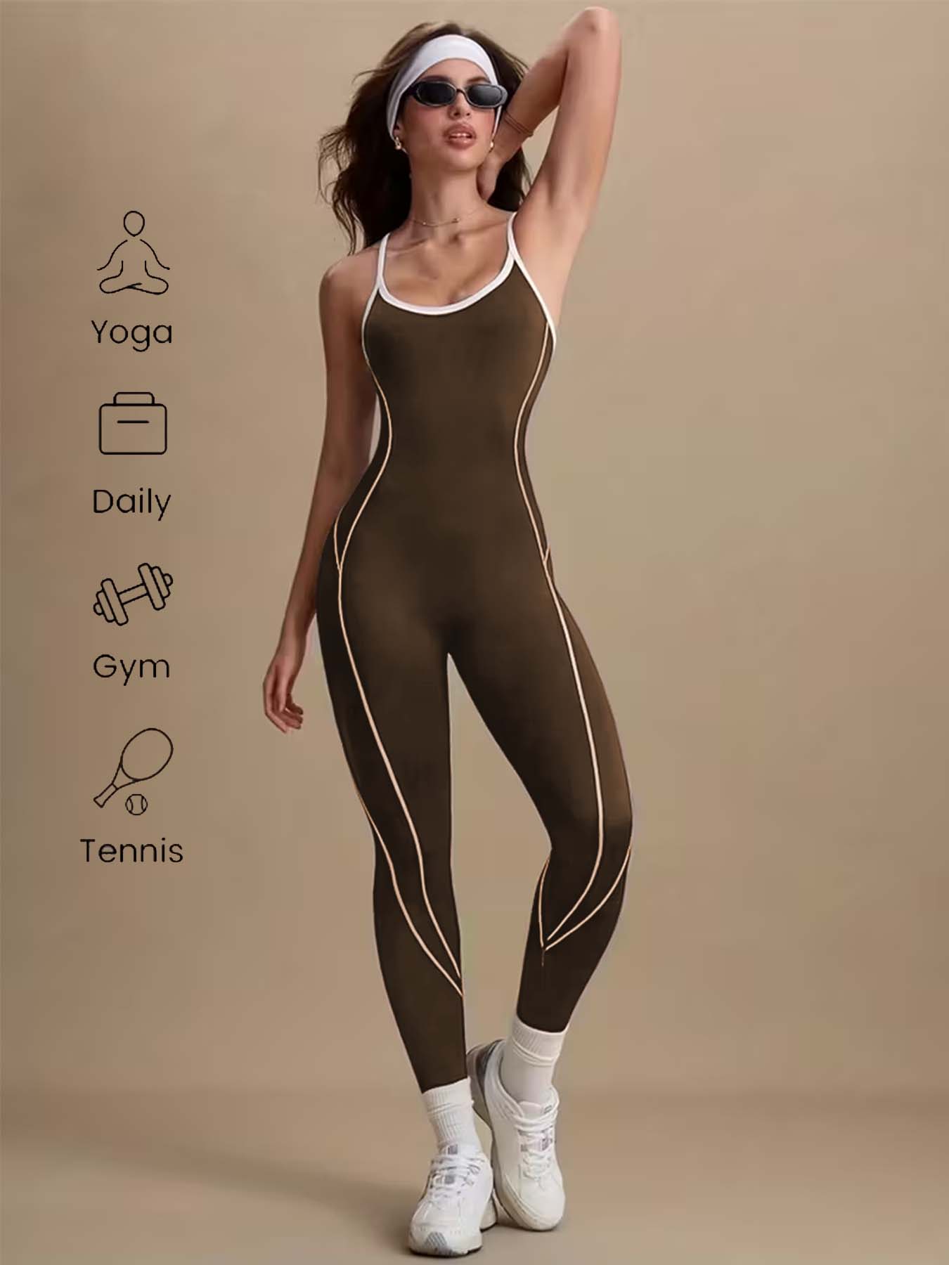 Women's Brown Tummy Control Yo - Pilates Ankle Strap 评论和价格