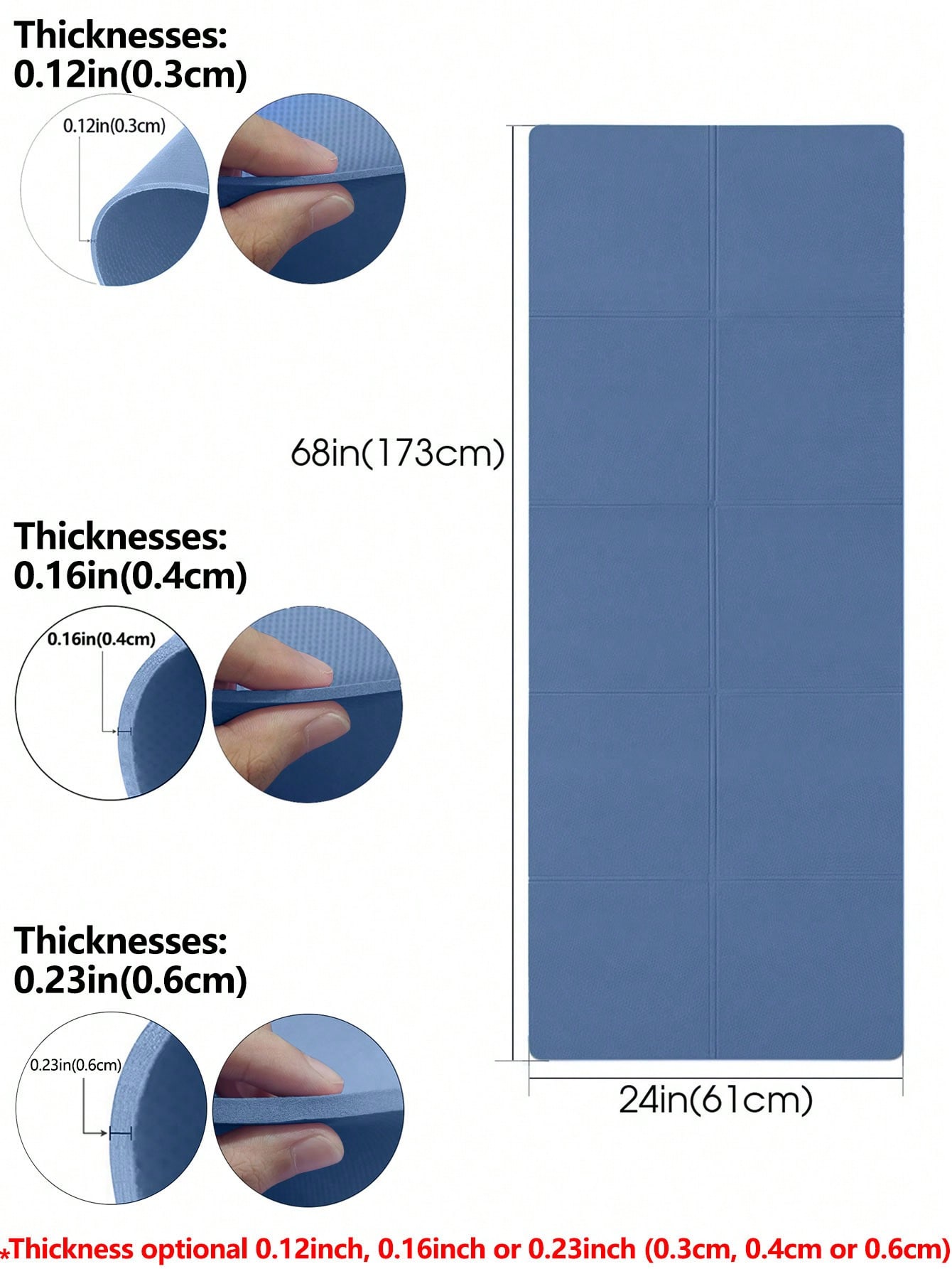 Foldable Yoga Mat Dark Blue Ec - Pilates Yoga Matte 评论和价格