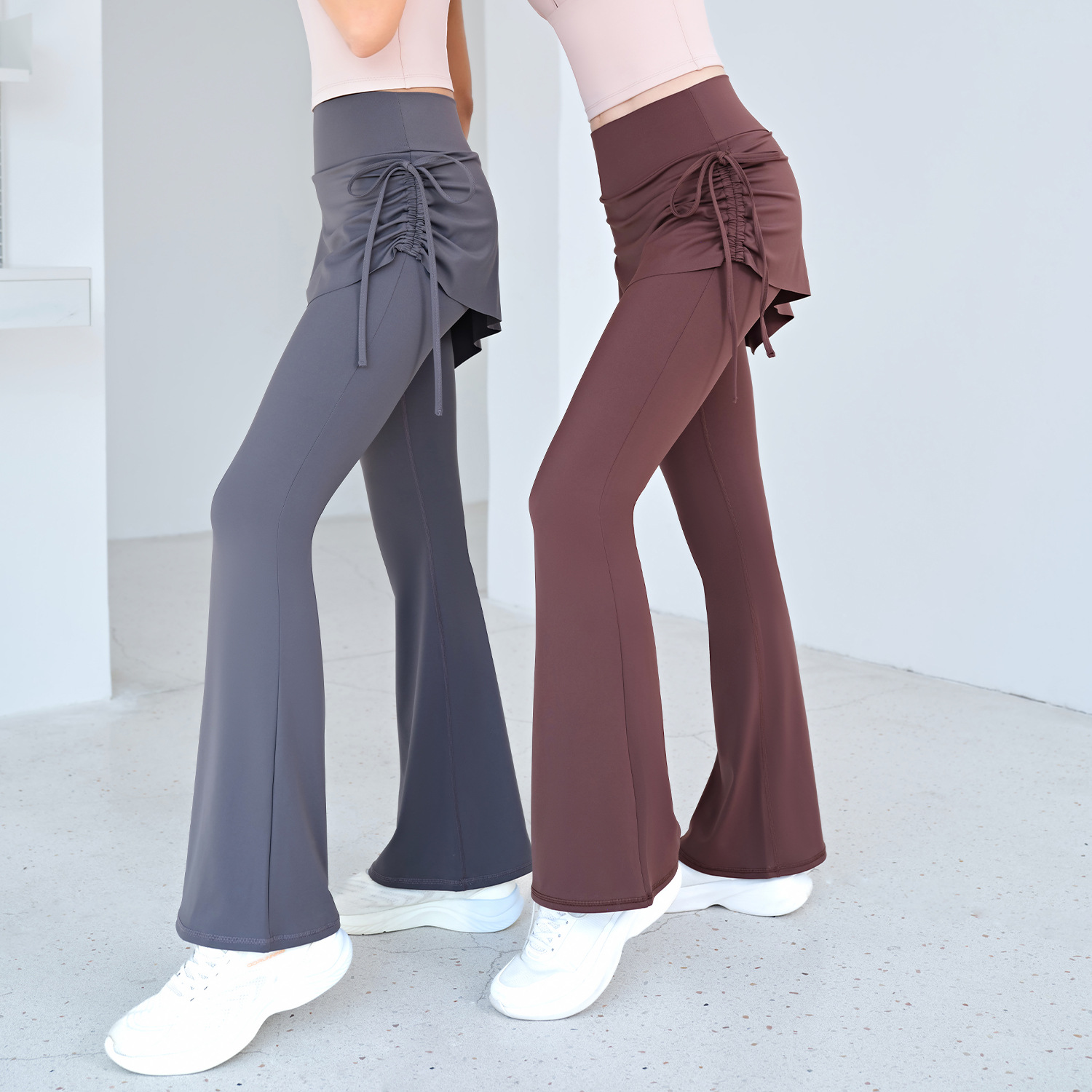 High Waist Flared Yoga Skort f - Pilates Yoga Roma 评论和价格