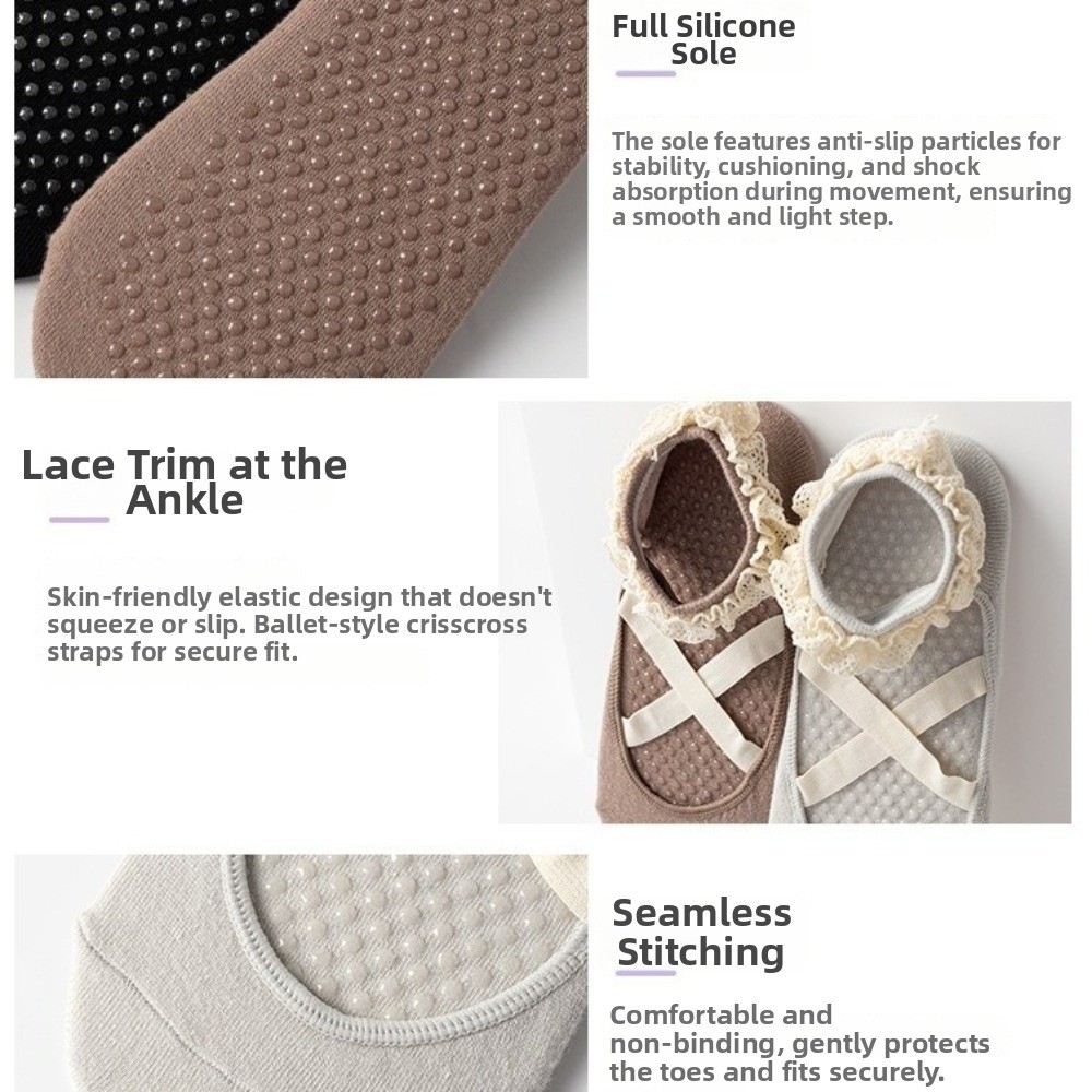 New Non Slip Yoga Socks Lace T - Pilates Ankle Strap 评论和价格