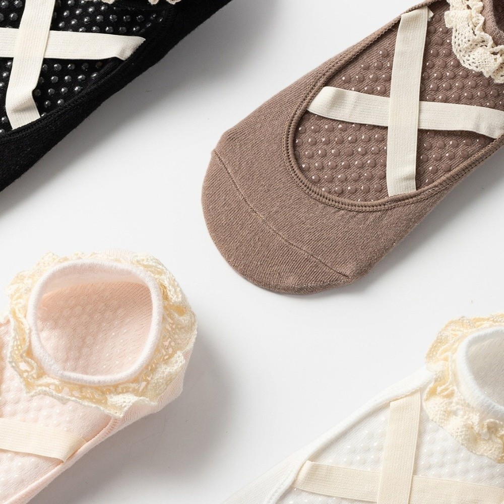 New Non Slip Yoga Socks Lace T - Pilates Ankle Strap 评论和价格